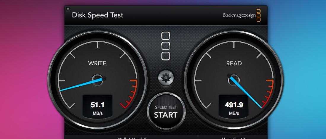 blackmagic design speed test mac